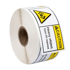 1 roll 500 labels per roll 3”x1.5” CAUTION HEAVY OBJECT TEAM LIFT REQ. Labels