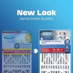 Bestair Hw1625-13R Ac Furnace Air Filter 16 X 25 X 4 Merv 13 Removes Allergens