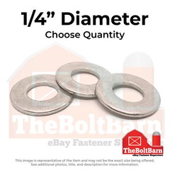 1/4″ Stainless Steel SAE Flat Washers (Choose Qty)