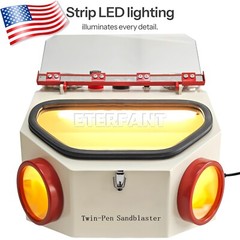 Dental Twin Pen Sandblaster Double Pen Sand Blaster for Lab 2 Aluminum Tank US
