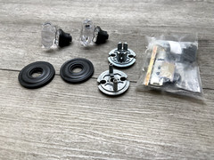 Baldwin 5080102PASS Estate Glass Knob Set w/5048 Rose Oil Rubbed Bronze
