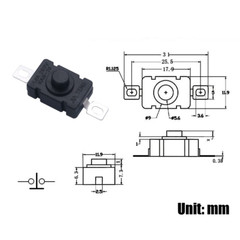 50/100/200x KAN-28 Flashlight Switch AC 250V 1.5A Self-Lock Push Button Switchs
