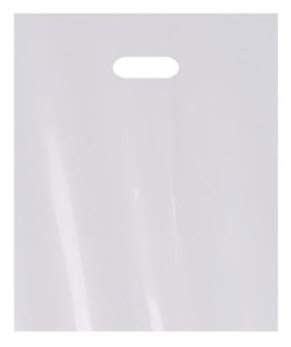 12×15 White Plastic Merchandise Bags, Glossy Finish, Medium Inches,