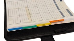 United States Navy 3 Ring Planner Black Leather Gold Stitched Logo Organizer