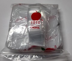 1,000 Clear APPLE BRAND BAGGIES 10 Bags of 100 ZIPLOCK 1″x1″ mini bag 2mil 1010