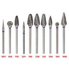 10pcs/Set Dental Tungsten Carbide Burs Plaster Alloy Acrylic Drill Polisher