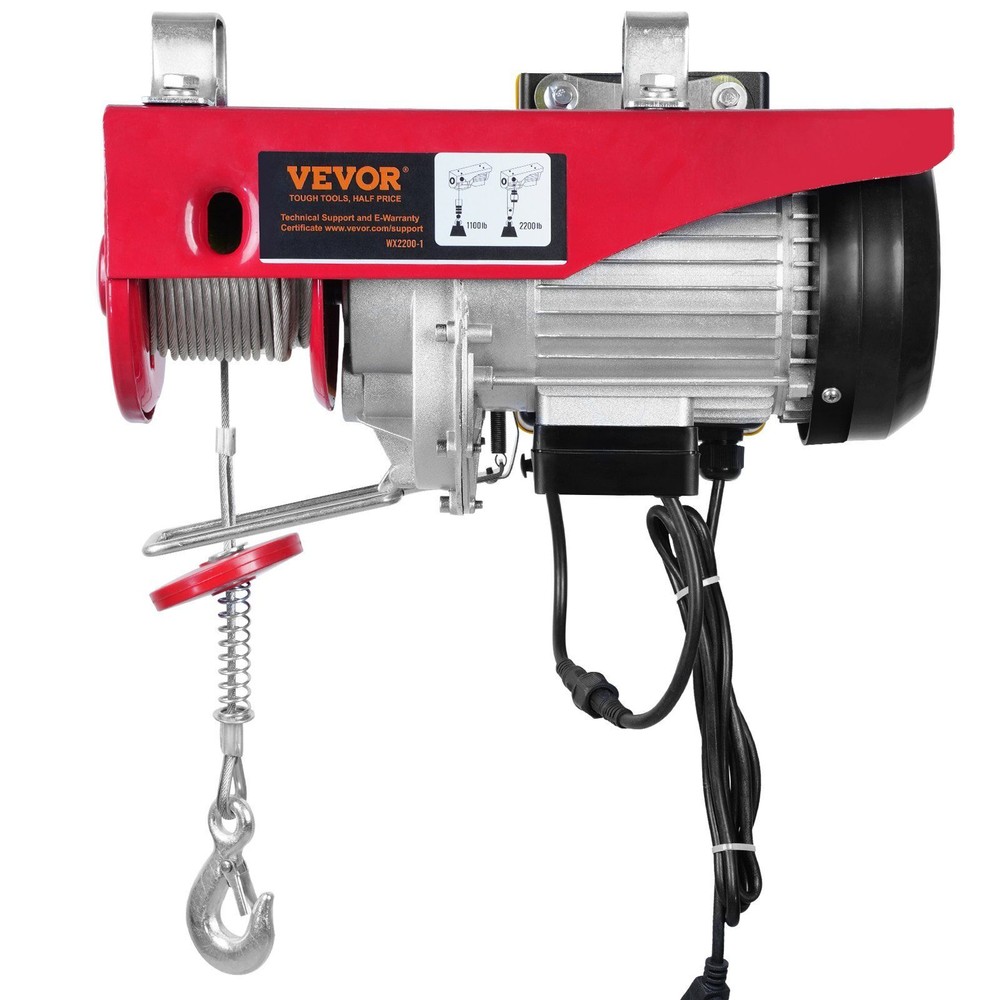Electric Hoist, 2200 lbs Lifting Capacity, 1600W 110V Electric Steel Wire Winch