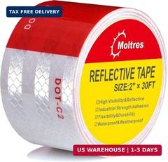 DOT-C2 Reflective Tape,Red White 2Inch X 30Feet Waterproof Conspicuity Safety Ta