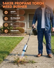 Saker Propane Torch Weed Burner – 45,000 BTU Flame Thrower with 30″ Curved Handl