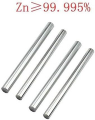 4PCS Pure Zinc Rod 100Mm X 10Mm, High Pure Zinc Rods, High Purity 99.995%, Lengt