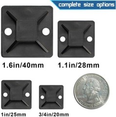 Self Adhesive Cable Tie Mounts 3M Strongly Adhesive Backed Zip Tie Base Holders