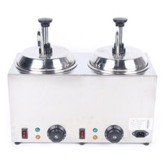 1600W Commercial Hot Fudge Warmer Nacho Cheese Sauce Warmer w/ Pump Dispenser US