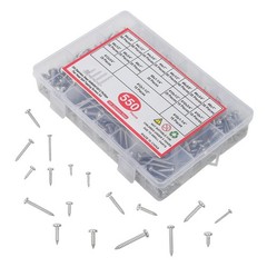 550Pcs 304 SS Wood Screws, Phillips Head #4 #6 #8 #10 #12 Assortment