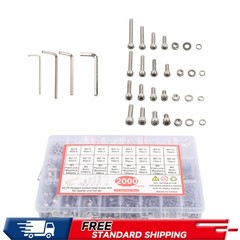 2000pcs Metric Bolt Assembly 304 Stainless Kit M2-M5 (Lock And Flat Washer )