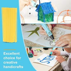 3D Pen Printer Filament Refill, Dark Yellow PCL Eco-Filament Strands Pack of 50