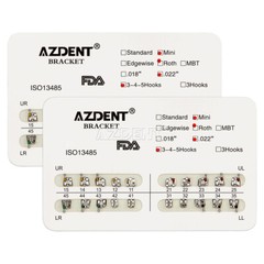 AZDENT Dental Orthodontic Brackets Braces Metal Mini Roth.022 Hooks 345