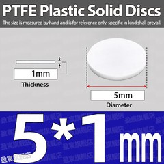 PTFE Plastic Solid Discs Flat Round Pad Sealed Cushioning Diameter 5mm-150mm Dia