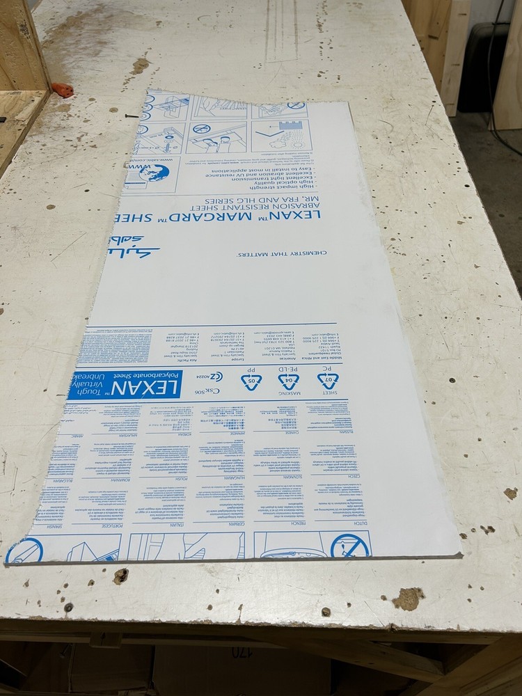 Lexan MR-10 Marguard 19-1/2″x42-1/2″x3/8″ Scratch Resistant Polycarbonate Clear
