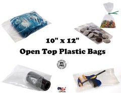 10×12″ Clear Poly Plastic 1-Mil Bags T-Shirt Apparel Packaging Open Top Baggies