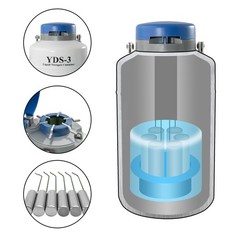 HFS(R) 3L Liquid Nitrogen Tank Aluminum Alloy Cryogenic Container LN2 Dewa
