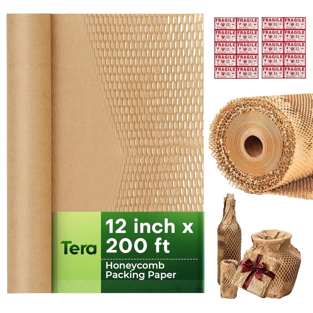 Honeycomb Packing Paper Eco-friendly 12×200 Honeycomb Cushioning Wrap Roll for