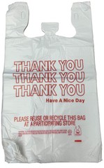 THANK YOU T-Shirt Bags 11.5″ x 6.5″ x 21″ White Plastic Shopping bag 50 – 1000