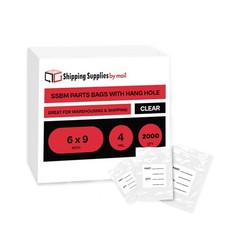 2000 Clear 4 Mil Reclosable Plastic Hang Hole Poly Bags 6 x 9″ with White Block