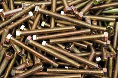 (30) Full Thread Grade 8 Hex Head Tap Bolts 7/16-14 x 4 Coarse Yellow Zinc
