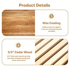 Langstroth Beehive 10 Wooden Frame Box Kit with Waxed Boxes, 2 Deep and 1 Medium