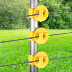 200-Pack T-Post Insulators, Short Wire Clips for 1.25/1.33 Posts, Yellow Std Fit