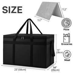 79L Insulated Food Delivery Bag Thermal Waterproof Pizza Bag for Catering Grocer