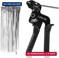 Metal Zip Tie Wrap Gun Kit,Stainless Steel Cable Tie Tool with 100PCS Cable Ties