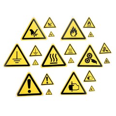 5Pcs Oil-Proof Water-Resistant DIY Warning Signs Stickers Security Safety Labels