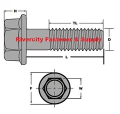 1/2-13×3 Flange Bolts 1/2 x 13 x 3.0 Grade 8 Screws 1/2x13x3 Screw / Bolt