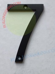 House number 7 sign (Black Aluminum, 8 inch)-Floating Mount House -REF24-1027
