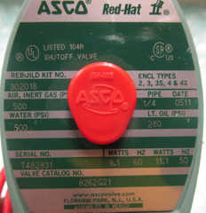 New Asco 8262G21 Red Hat Valve 9.1/11.1W 50/60Hz 500Psi
