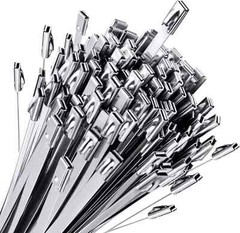 INDUSTRIAL GRADE 400lb (12MM) Stainless Steel Metal Zip Ties Heavy Duty Cable