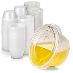 2 oz Plastic Clear Disposable Portion Cups Sauce Souffle Cup With Lids BPA Free