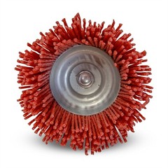 2″ Nylon End Cup Brush 1/4″ Shank Coarse 3 Pack Red Drill Brush Wire Abrasive