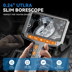 BestPrice! 2-Way 360° Endoscope W/Light Industrial Articulating Borescope Camera