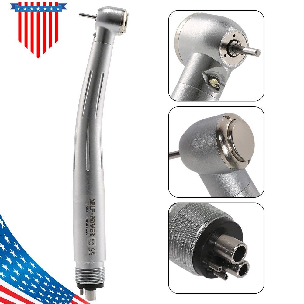 LED Fiber Optic Push Handpiece 4H E-generator Dental High Speed Handpieces