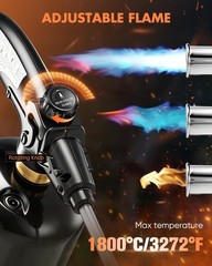 Saker Propane Torch Weed Burner – 45,000 BTU Flame Thrower with 30″ Curved Handl