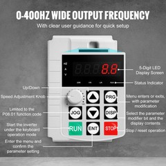 7.5KW 10HP Variable Frequency Drive Inverter Convert 1 To 3 Phase VFD 220V