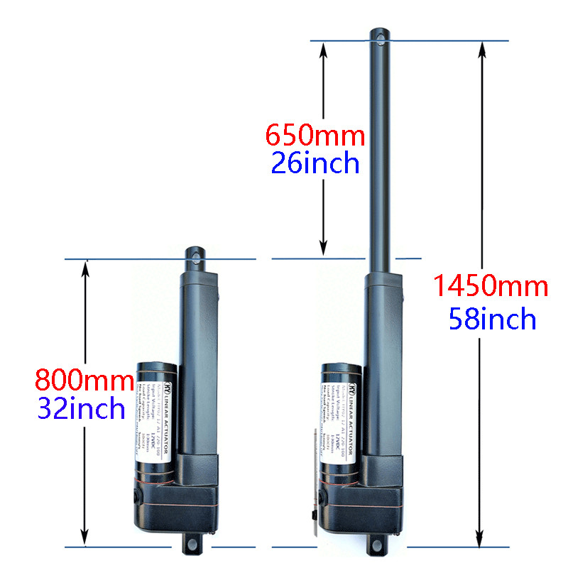 DC 12V Linear Actuator with Remote Optional 3000N 2″~ 40″ 6inch 4in Heavy Duty