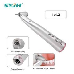 Dental 1:1/1:4.2 /1:5 Contra Angle Fiber Optic LED Low Speed Handpiece New