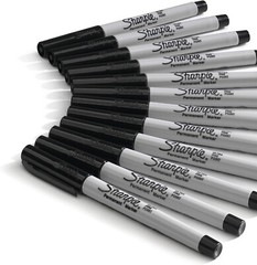 SHARPIE Permanent Markers Ultra Fine Point Black 12 Count 37001 NEW IN BOX BEST$