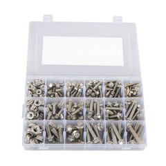 245 Pcs Heavy Duty Flanged Bolts And Nuts Kit M6 M8 M10 304 Metric Hex Screws