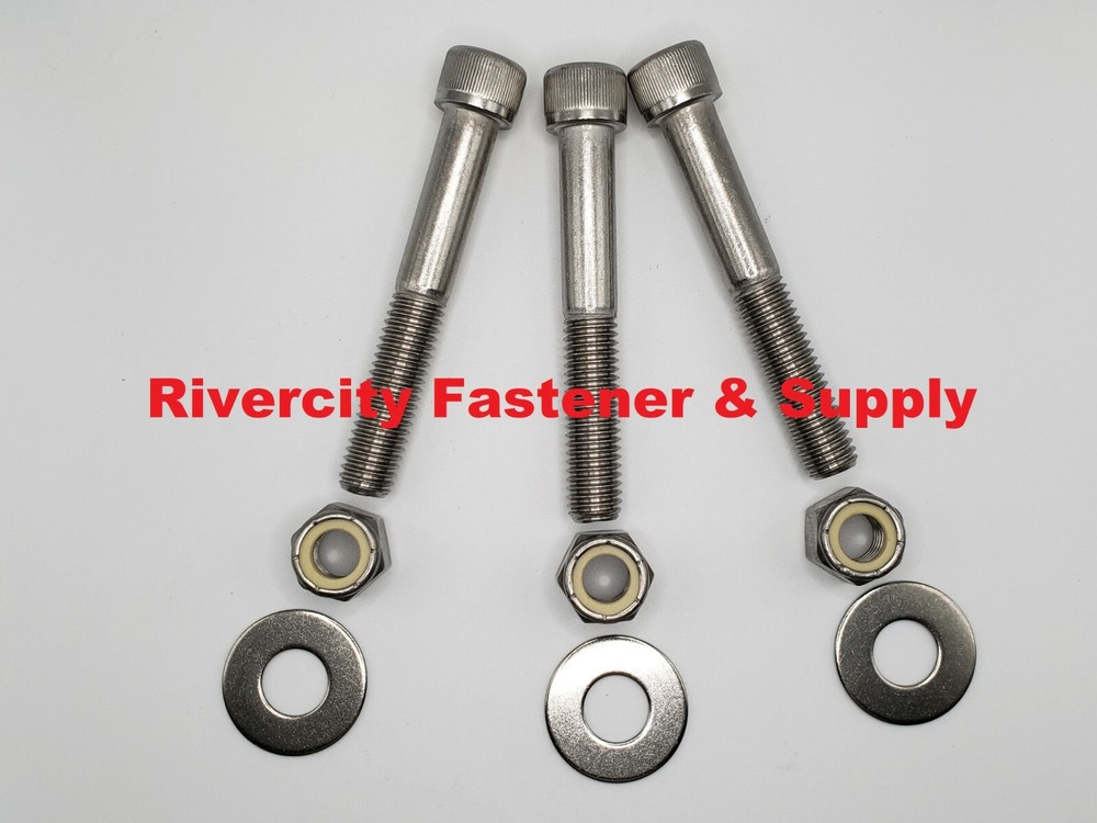 (2) 1/2-13×3-1/2 Socket Allen Head Cap Screws Bolts 1/2x13x3.5 + Nuts & Washers