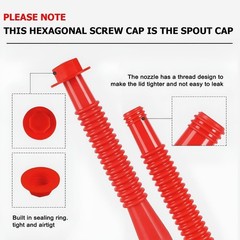 Gas Can Spout Replacement kit, 2 spouts, Anti-Spill Gas Can Nozzle Replacement