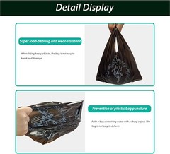 TOSPARTY 100PCS Black Thank You T-Shirt Bags Plastic Bulk T-shirt